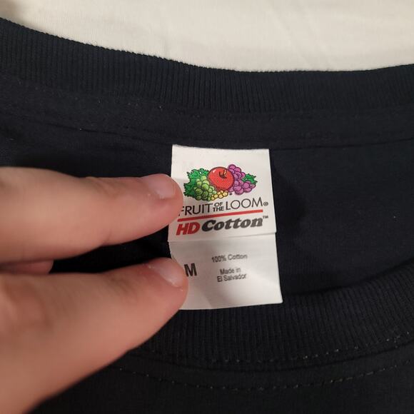 Fruit of the Loom Short Sleeve Crew Neck Casual T-Shirt Adult Mens Size M Black - Picture 3 of 9